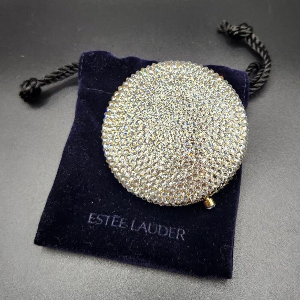 NEW Rare Estee Lauder Crystal Encrusted Double Mirror Compact